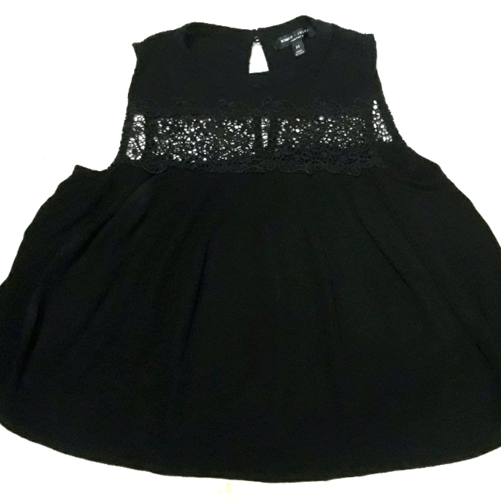 Romeo and Juliet Couture Black Baby Doll Top M